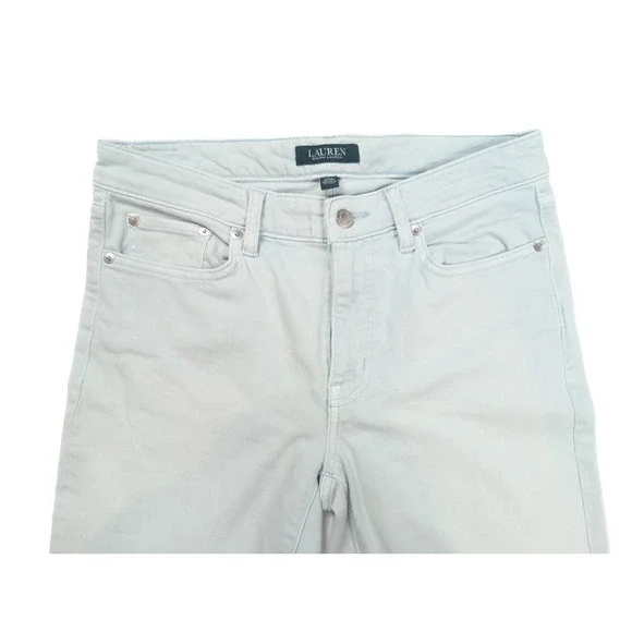 Lauren Ralph Lauren Premier Straight Crop Light Pastel Blue Jeans Women's Size 8 - Picture 3 of 7